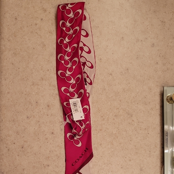 Coach Pink and Cream Women's Scarf - Picture 5 of 7
